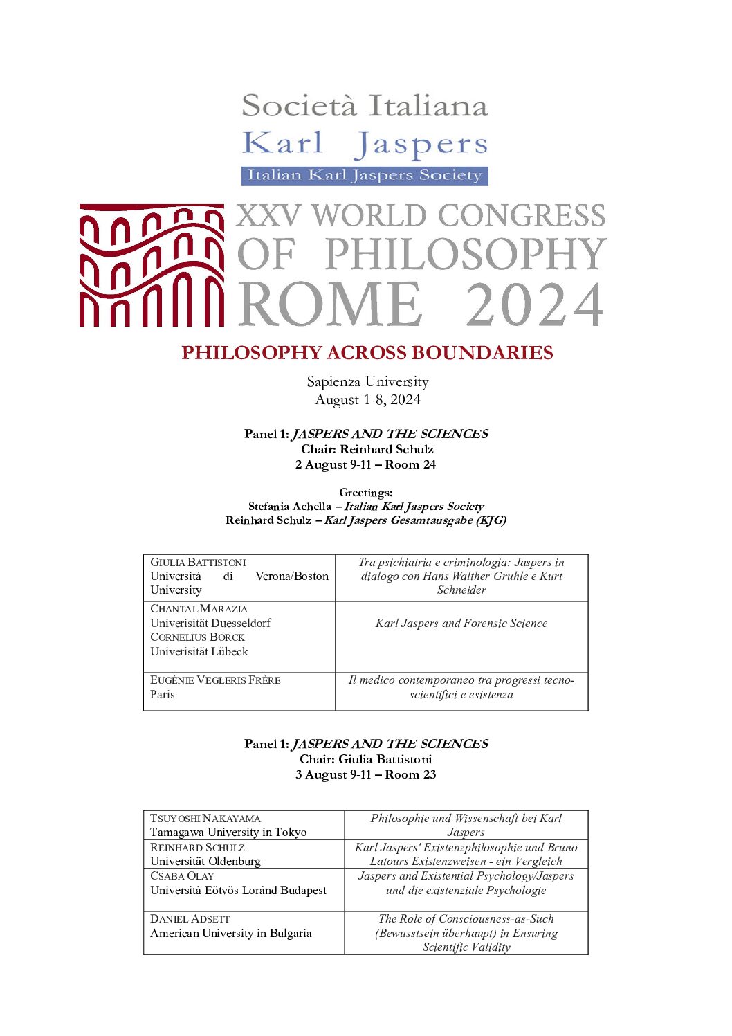 Al momento stai visualizzando XXV WORLD CONGRESS OF PHILOSOPHY ROME 2024